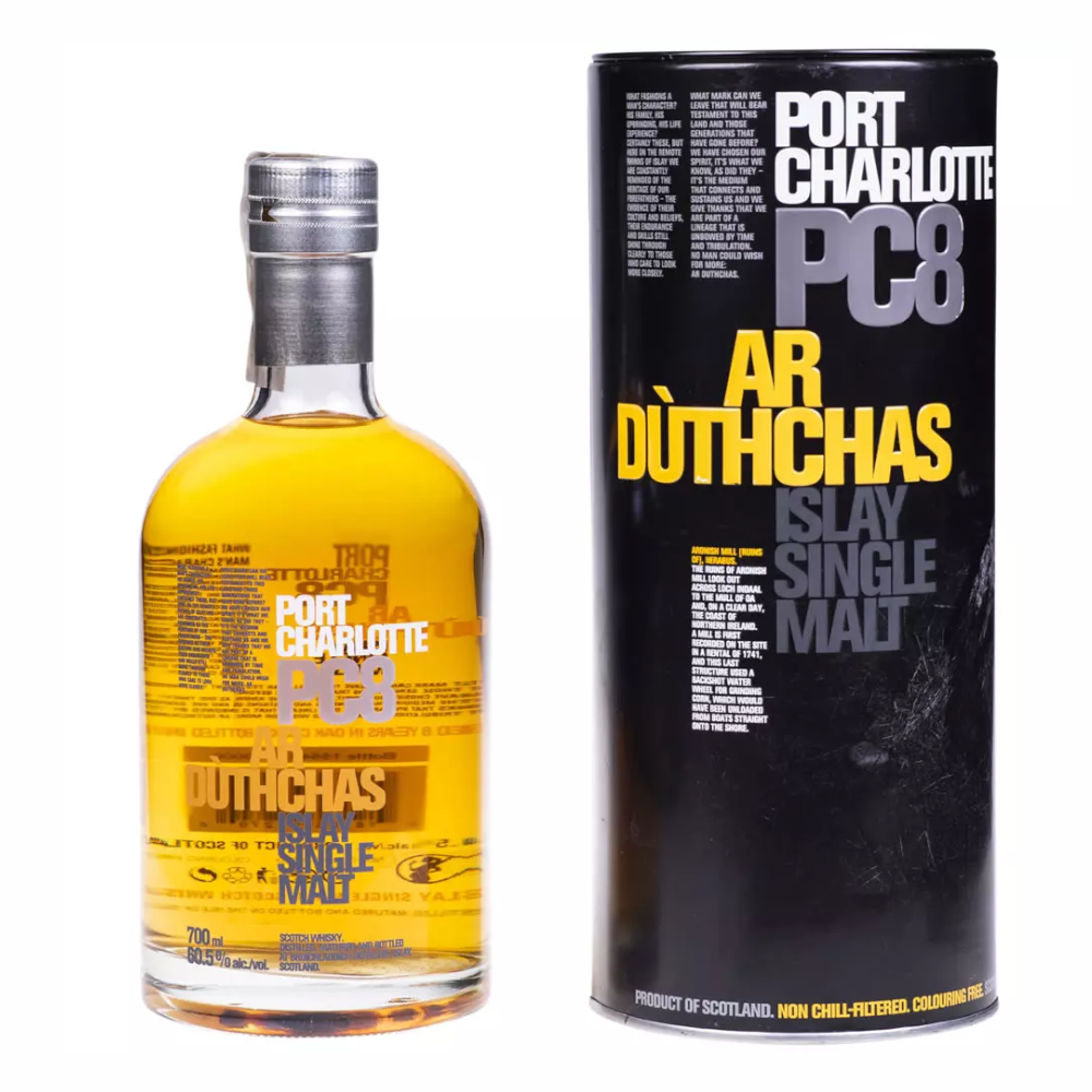 Whisky Bruichladdich Port Charlotte PC8 60,5% 700 ml tuba