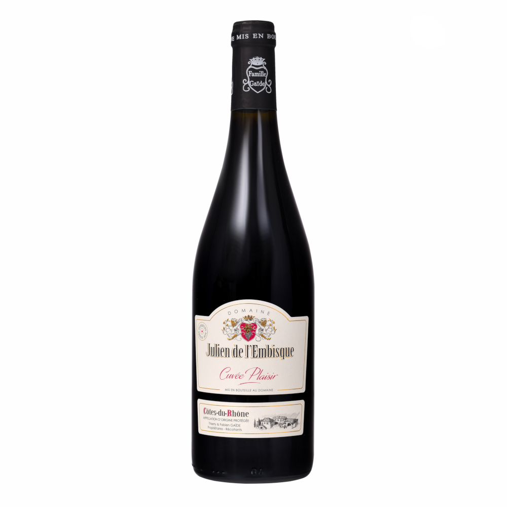 Wino Julien De L'embisque Cuvée Plaisir Cotes du Rhone Rouge 13,5% czerwone wytrawne 750 ml