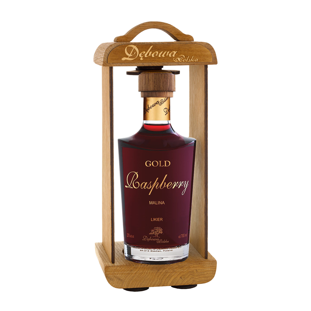 Likier Dębowa Polska Gold Raspberry Malina Lampion 20% 700 ml