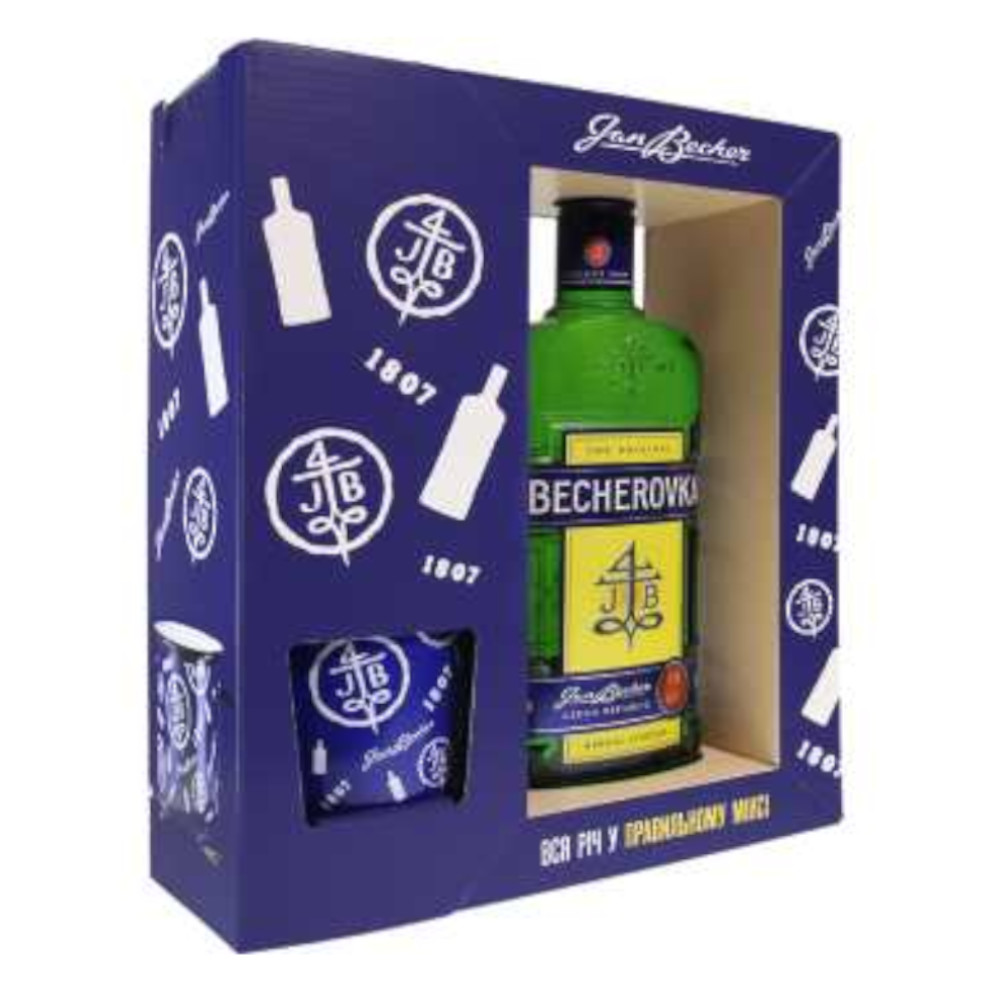 Likier Becherovka 38% 500 ml + 2 kieliszki