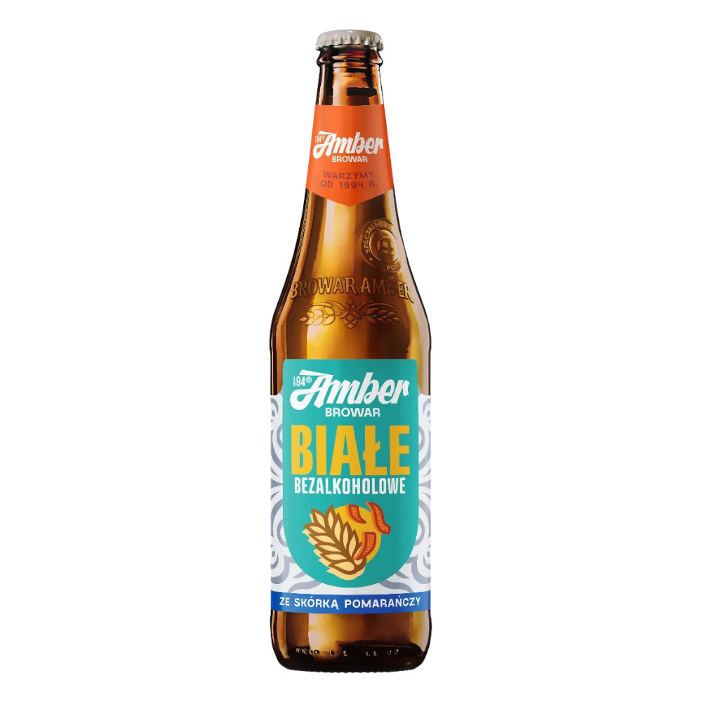 Piwo Amber Białe ze skórką pomarańczy 0% 500 ml