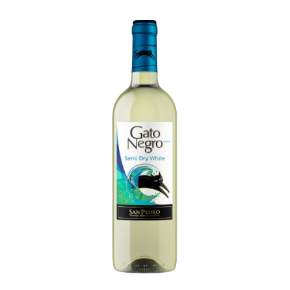 Wino Gato Negro 11,3% białe półwytrawne 750 ml
