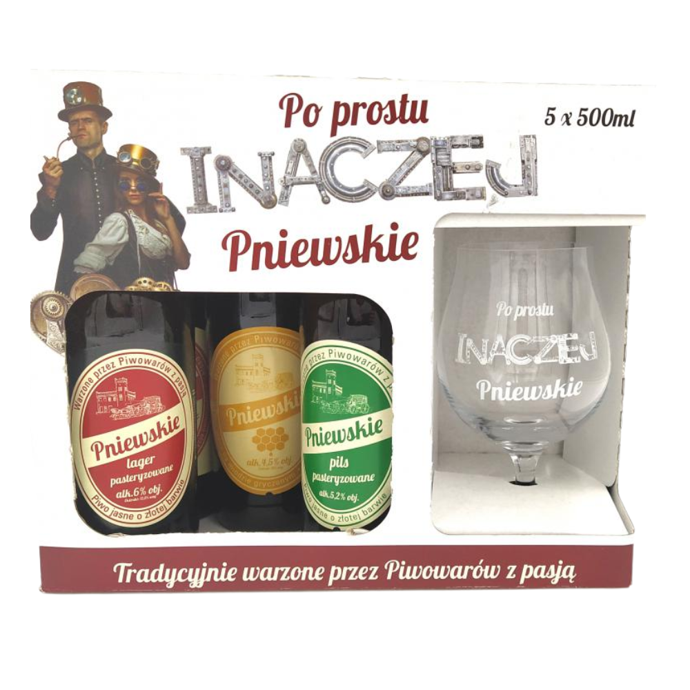 Piwo Pniewskie Po prostu Inaczej 2500 ml 5-pak + Pokal
