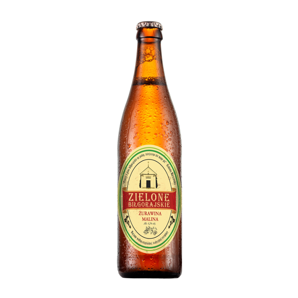 Piwo Biłgorajskie Zielone Żurawina Malina 4,2% 500 ml