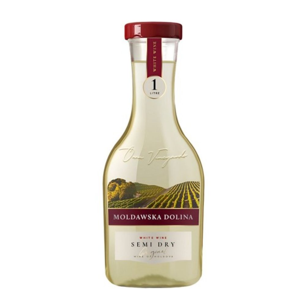 Wino Mołdawska Dolina 12% białe półwytrawne 1000 ml