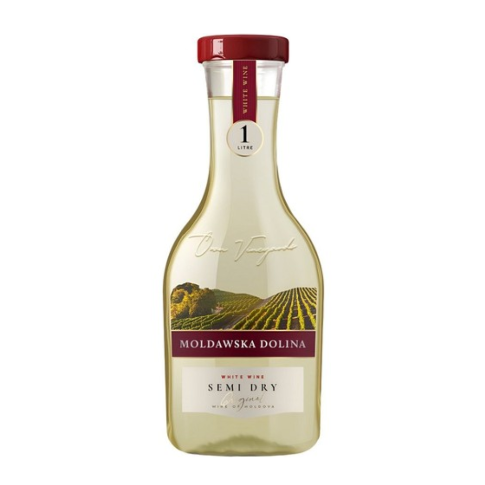 Wino Mołdawska Dolina 12% białe półwytrawne 1000 ml