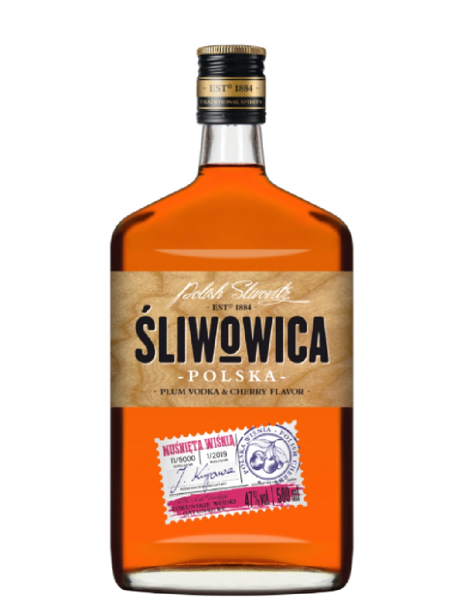 Wódka Śliwowica Polska Muśnięta Wiśnią 47% 500 ml