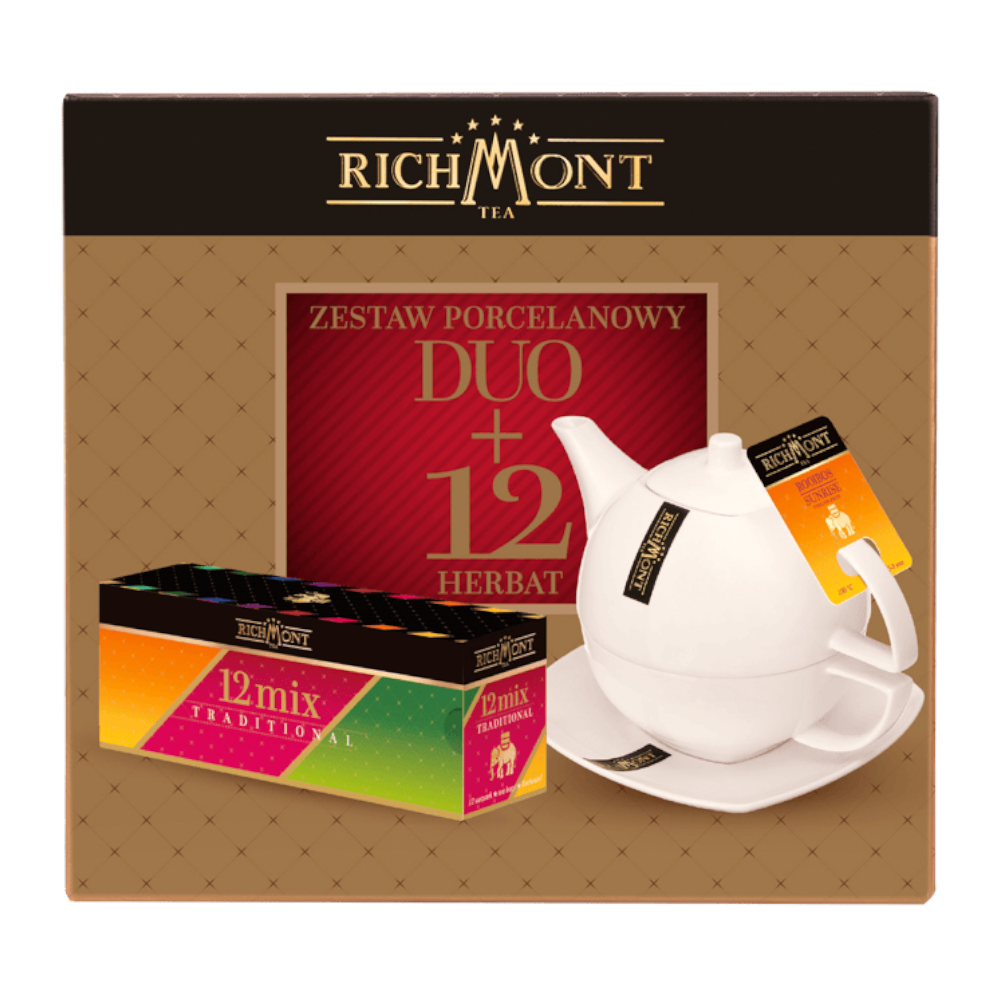 Porcelain Duo Set with 12 Richmont Teas