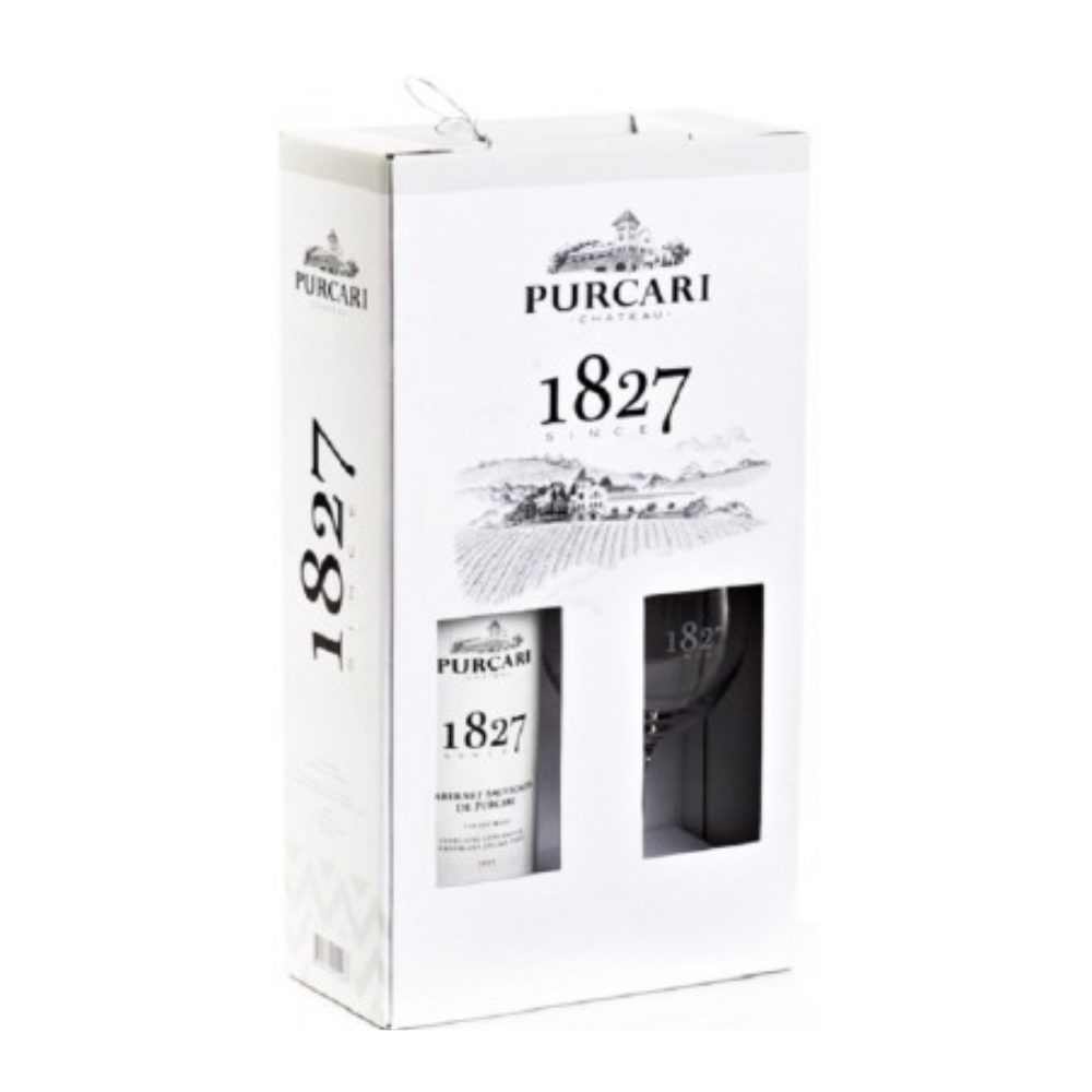 Wino Purcari Cabernet Sauvignon 13% czerwone wytrawne 750 ml + kieliszek