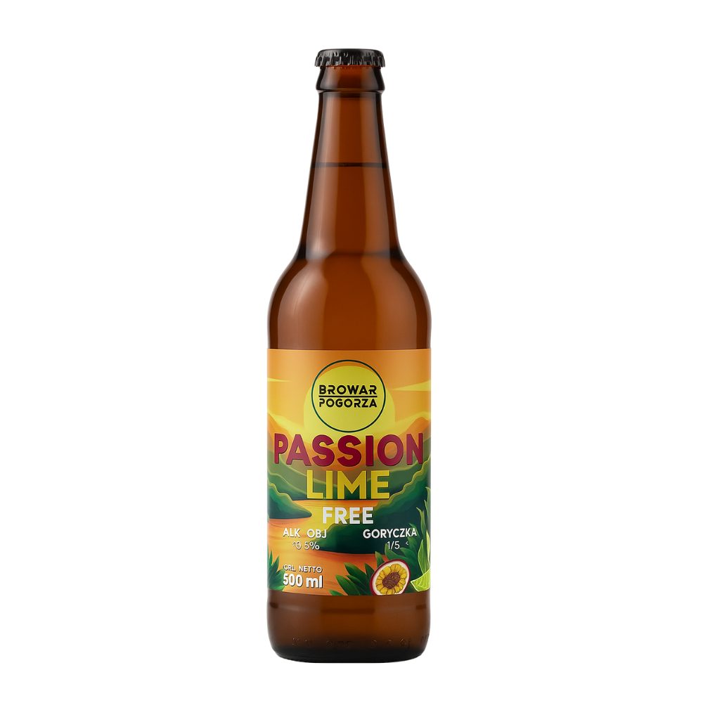 Piwo Browar Pogórza Passion Lime Bezalkoholowe IPA 0% 500 ml