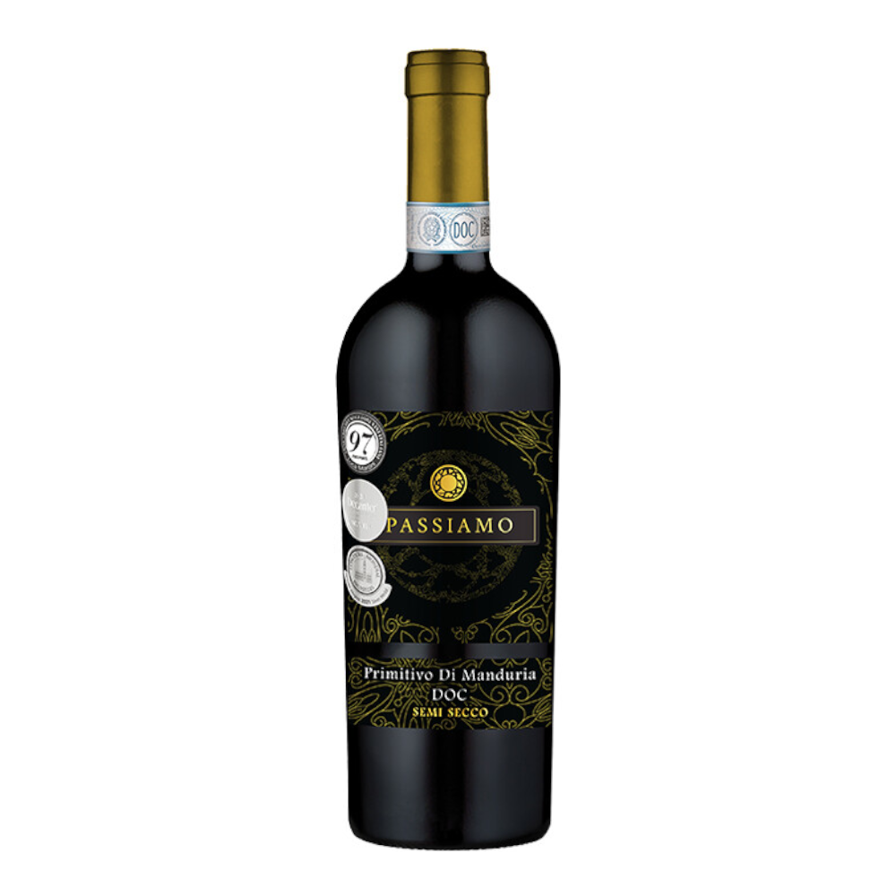 Wino Passiamo Primitivo Di Manduria 13% czerwone półwytrawne 750 ml