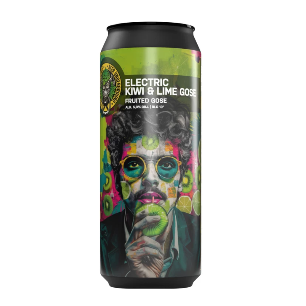 Piwo Piwne Podziemie Electric Kiwi and Lime Fruited Gose 4,2% 500 ml puszka
