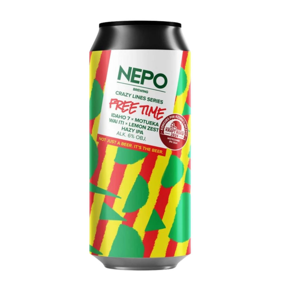 Piwo Nepomucen Crazy Lines Series Free Time - Idaho 7, Motueka, Wai Iti, Lemon Zest Hazy IPA 500 ml puszka