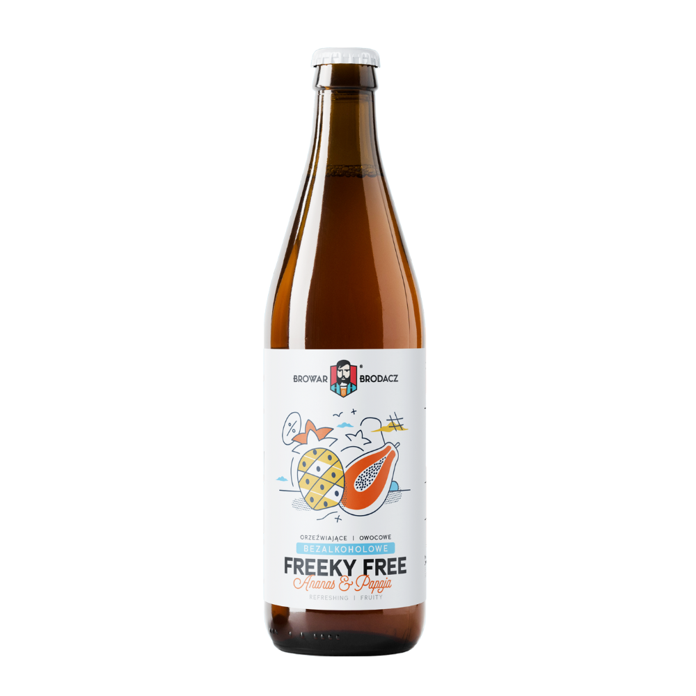 Piwo Brodacz Bezalkoholowe Freeky Free Ananas & Papaja 0% 500 ml