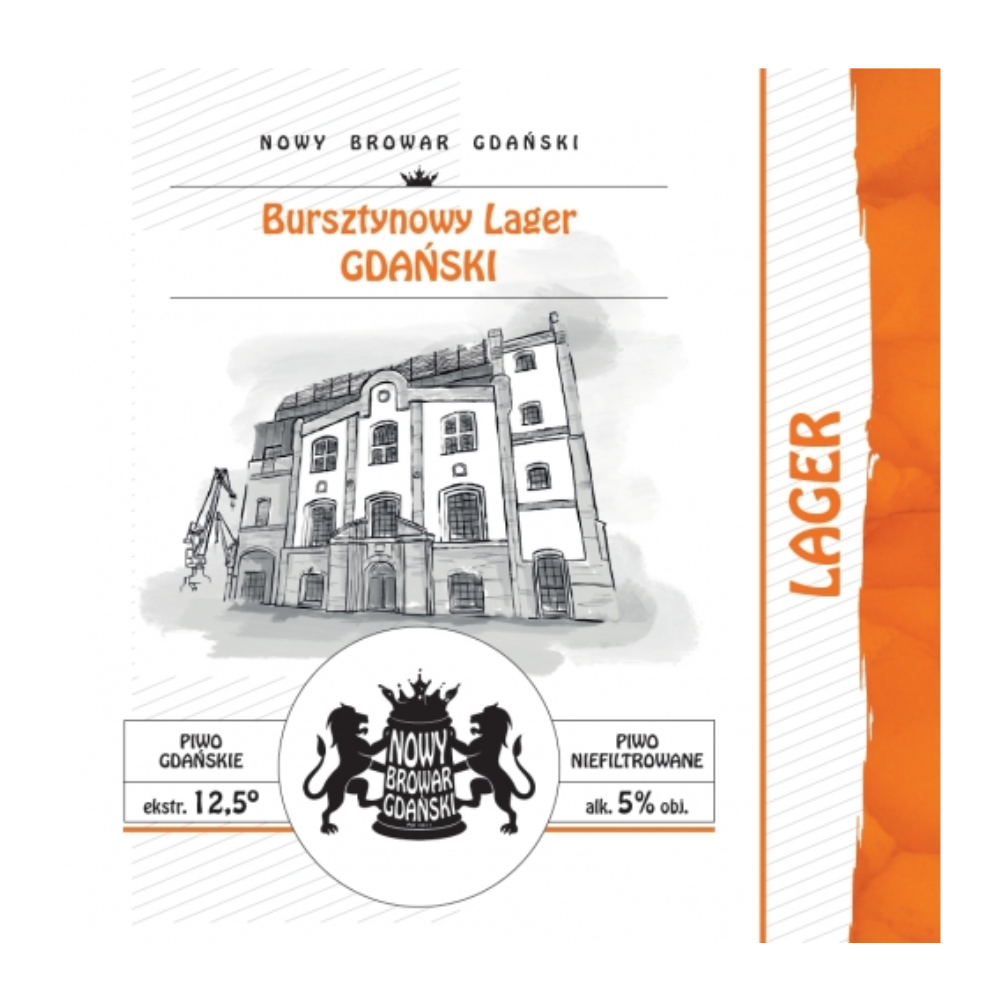 Piwo Nowy Browar Gdański Bursztynowy Lager Gdański 5% 500 ml puszka