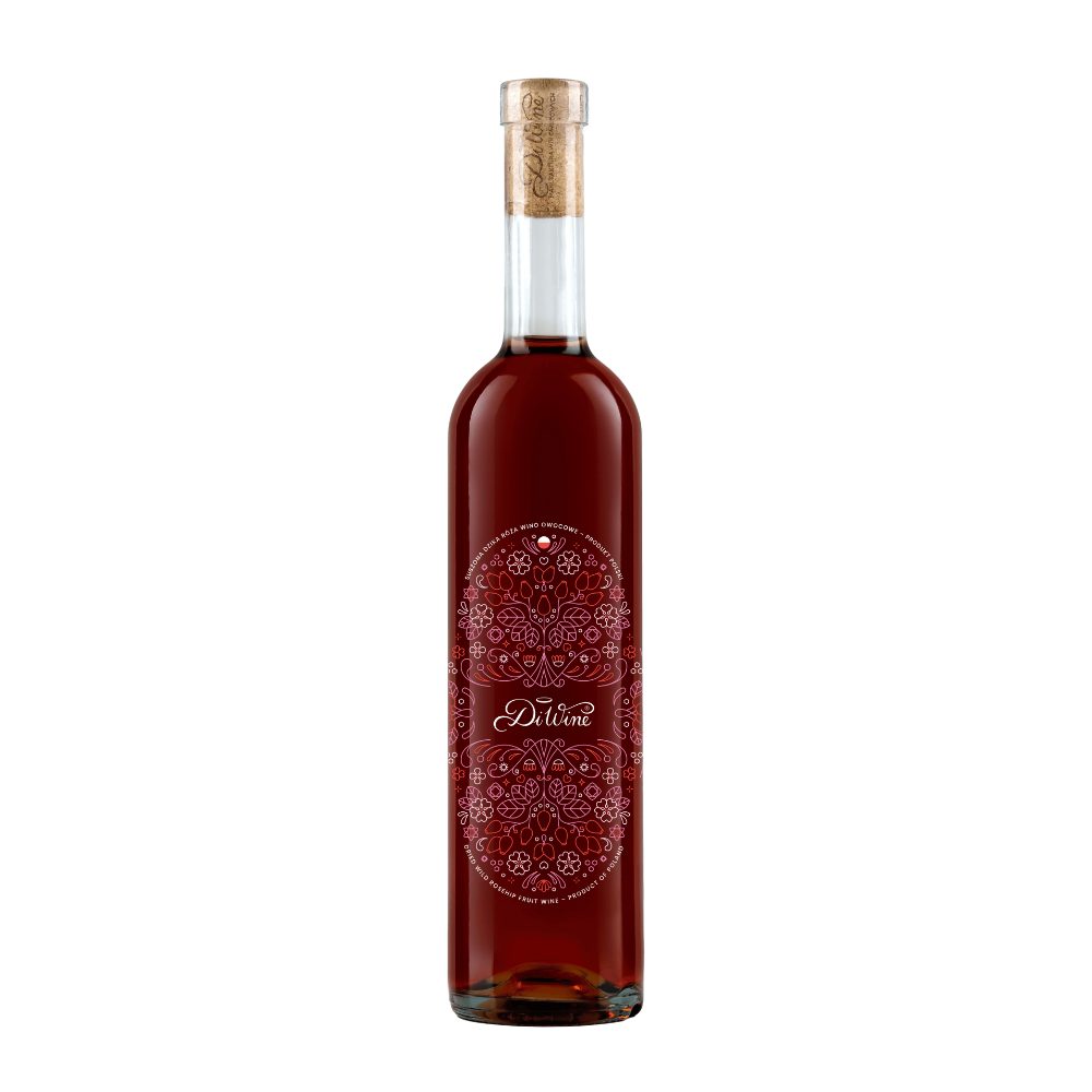 Wino DiWine  z suszonej dzikiej róży 13% bursztynowe słodkie 500 ml