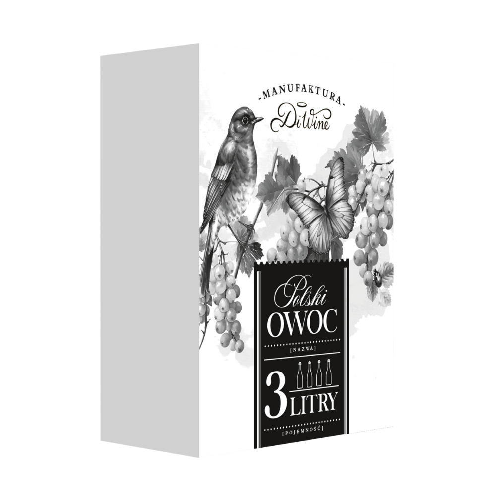 Wino DiWine Polski Owoc Wino z czerwonej porzeczki 13% czerwone półwytrawne 3000 ml