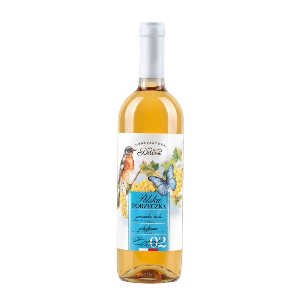 Wino DiWine Polski Owoc wino z białej porzeczki 11% białe półwytrawne 750ml