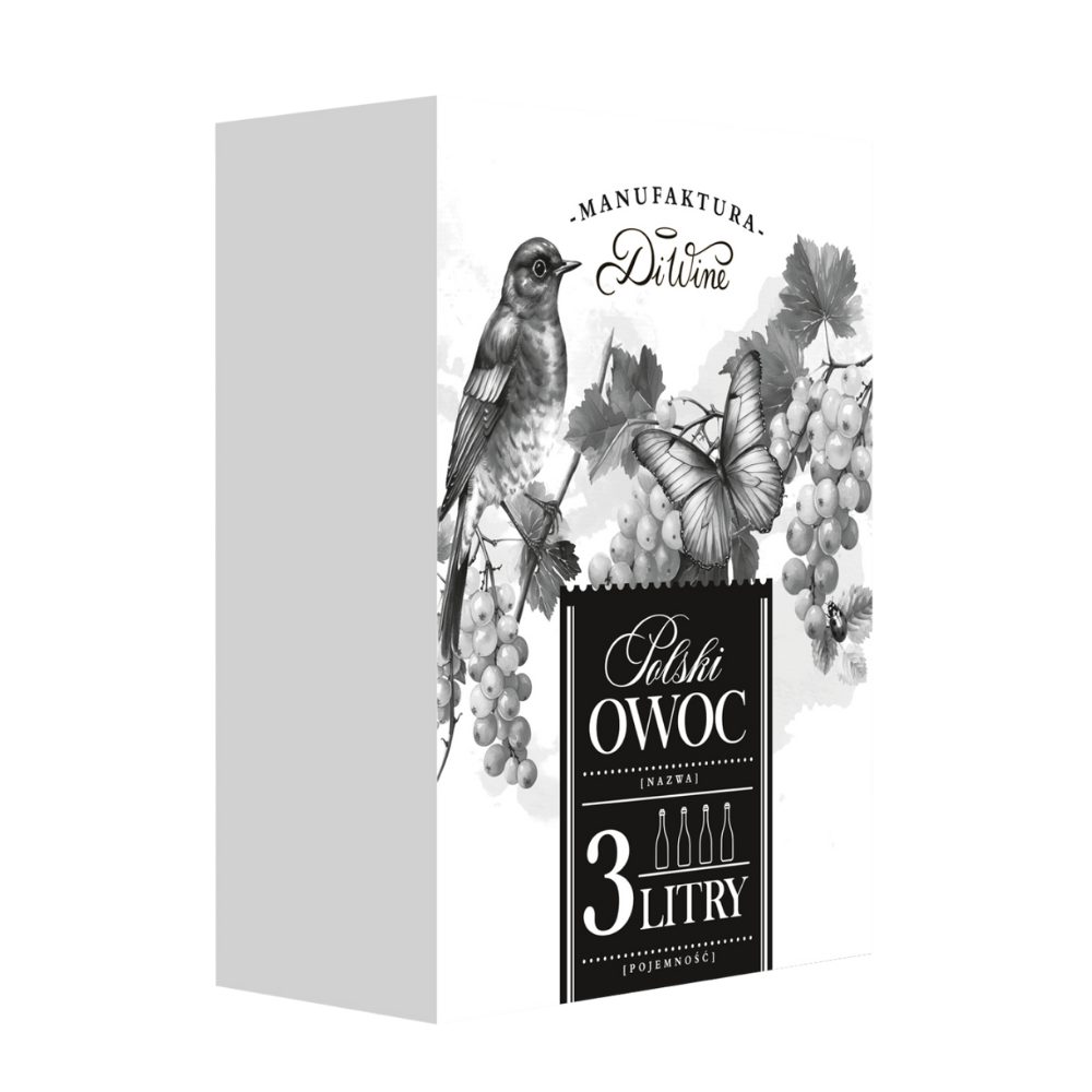 Wino DiWine Polski Owoc Wino z białej i czerwonej porzeczki 13% rózowe półwytrawne 3000 ml