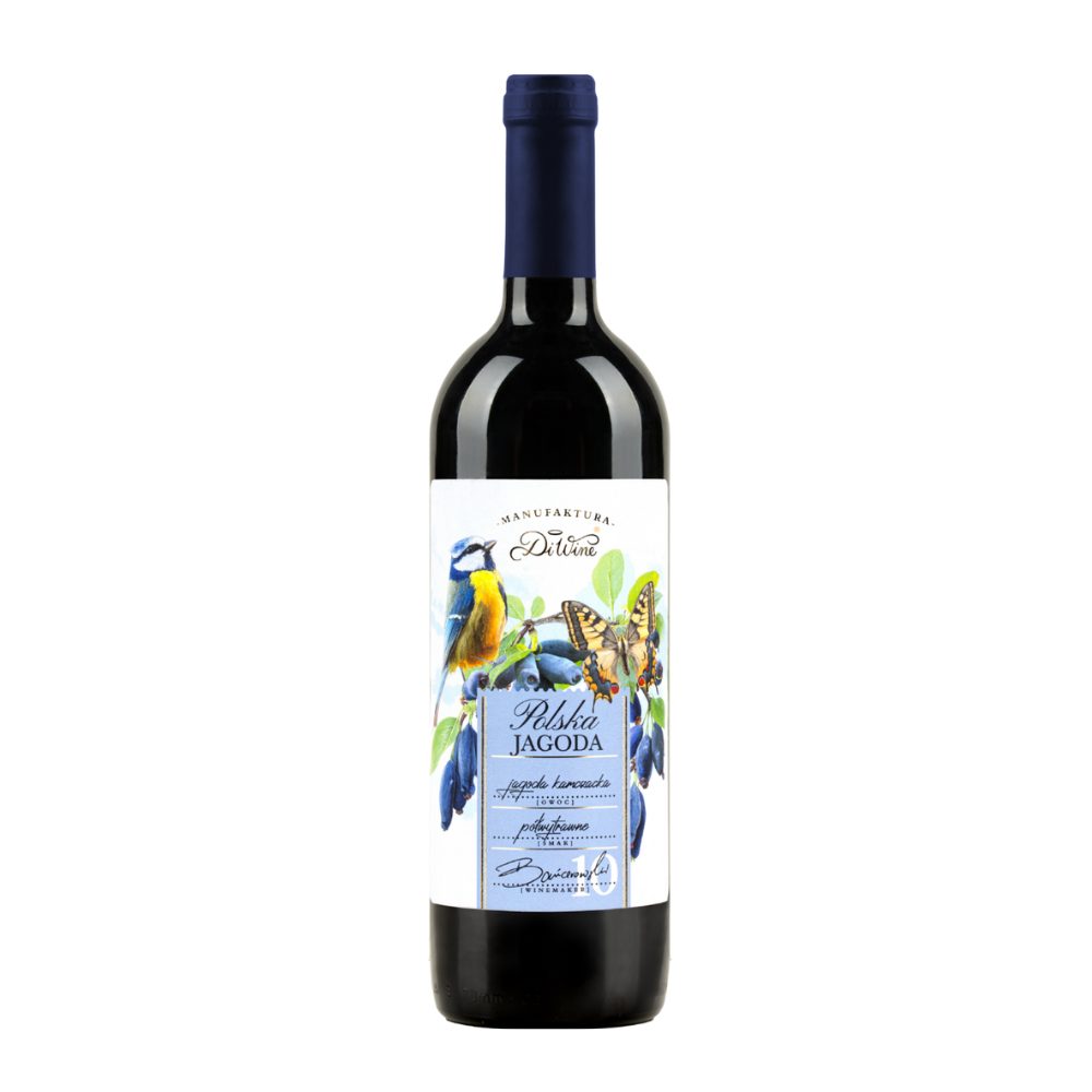 Wino DiWine Polski Owoc z jagody kamczackiej 12% czerwone półwytrawne 750 ml