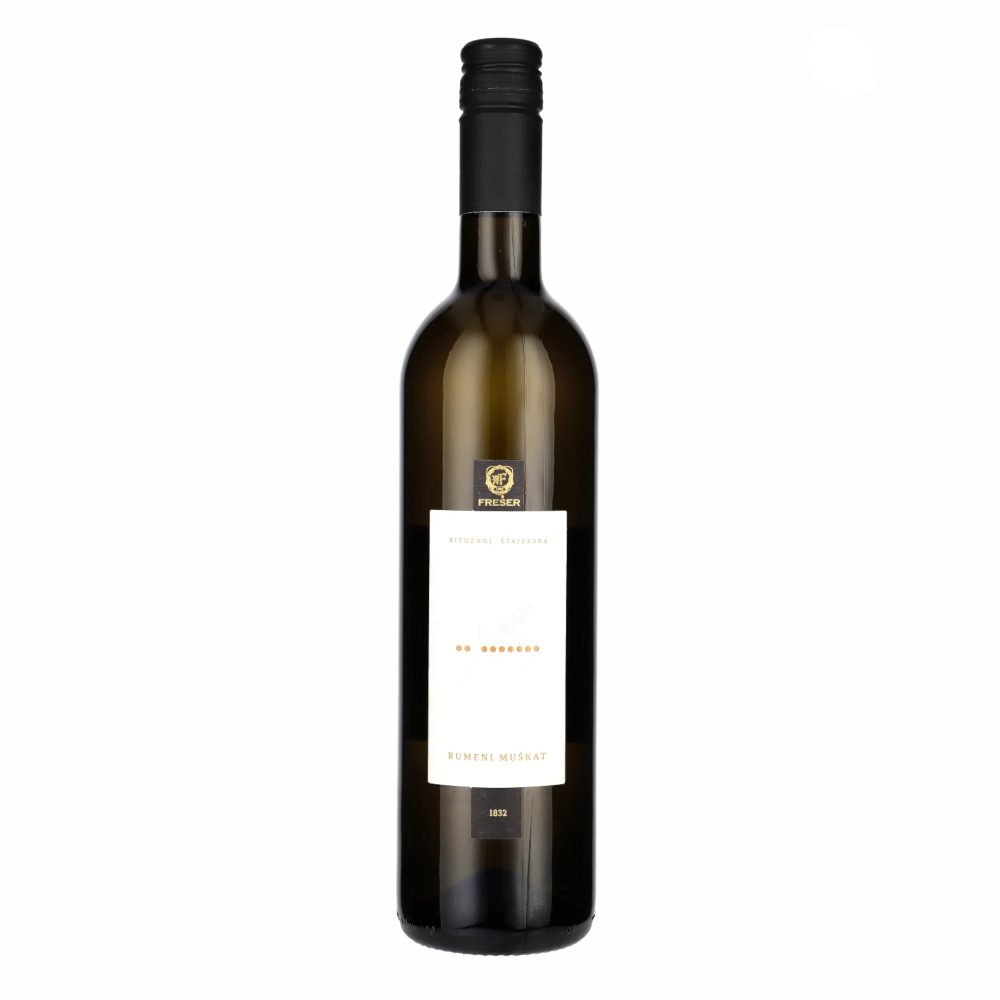 Wino Freser Rumeni Muskat 2019 11% białe półsłodkie 750 ml