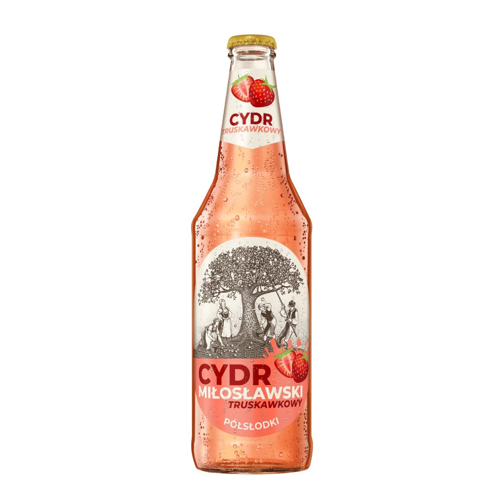 Cydr Miłosław Miłosławski Truskawkowy 4,5% 500 ml