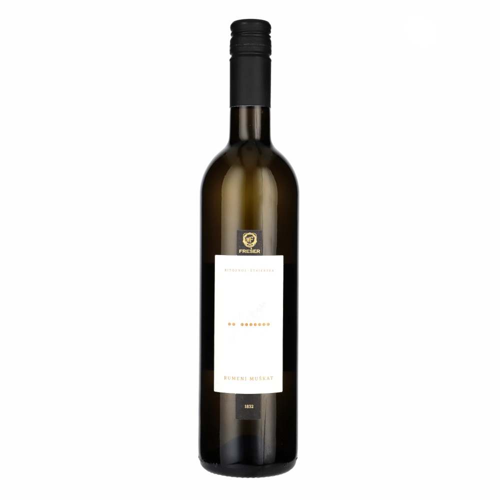 Wino Freser Rumeni Muskat 2019 11% białe półsłodkie 750 ml