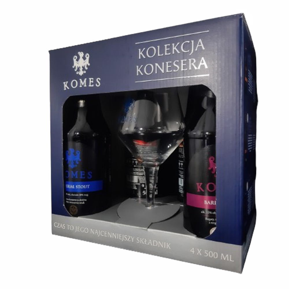 Piwo Komes Zestaw Porterów Bałtyckich 4 x 500 ml + Pokal