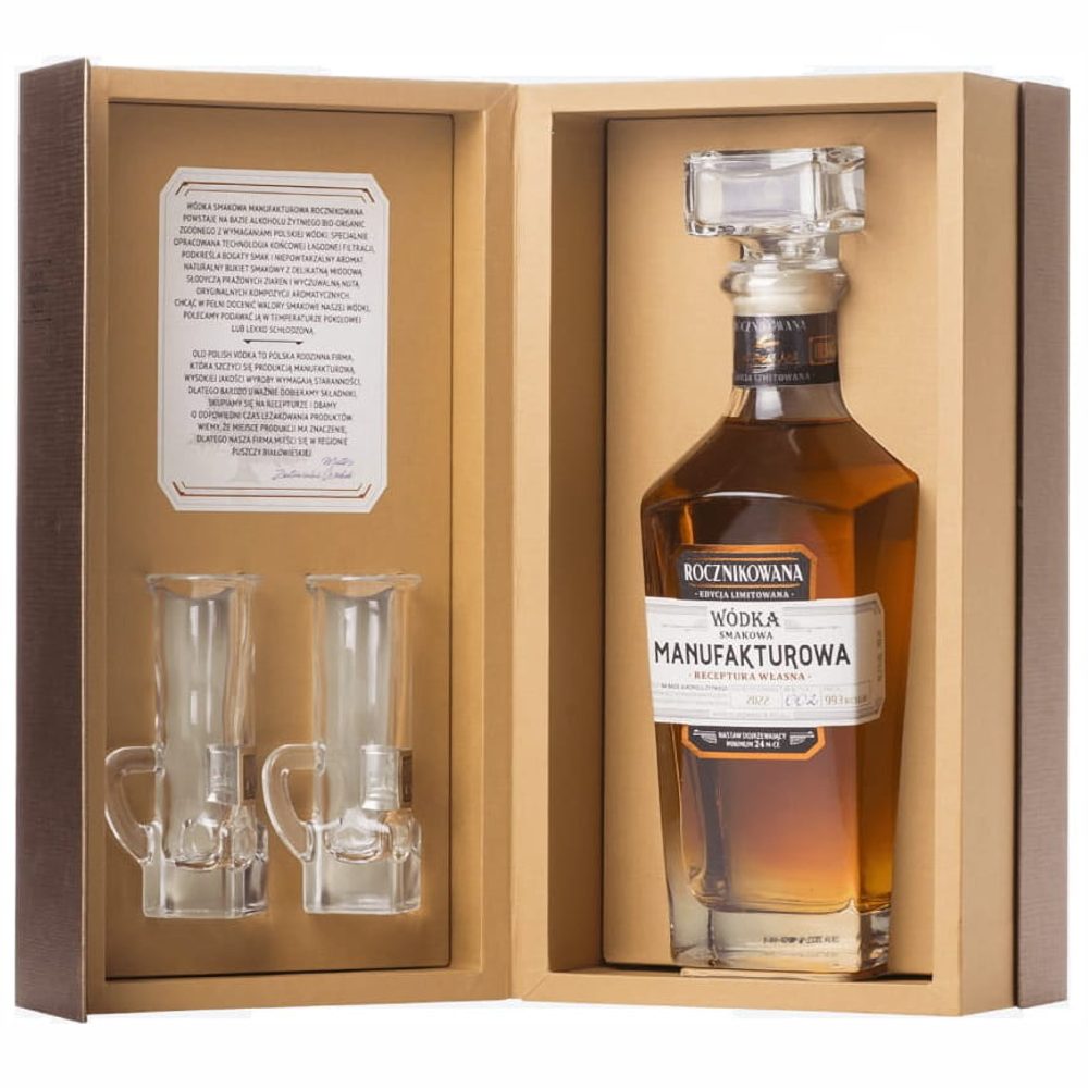 Wódka Manufakturowa Rocznikowana 46,4% 700 ml  skrzynka + 2 kieliszki