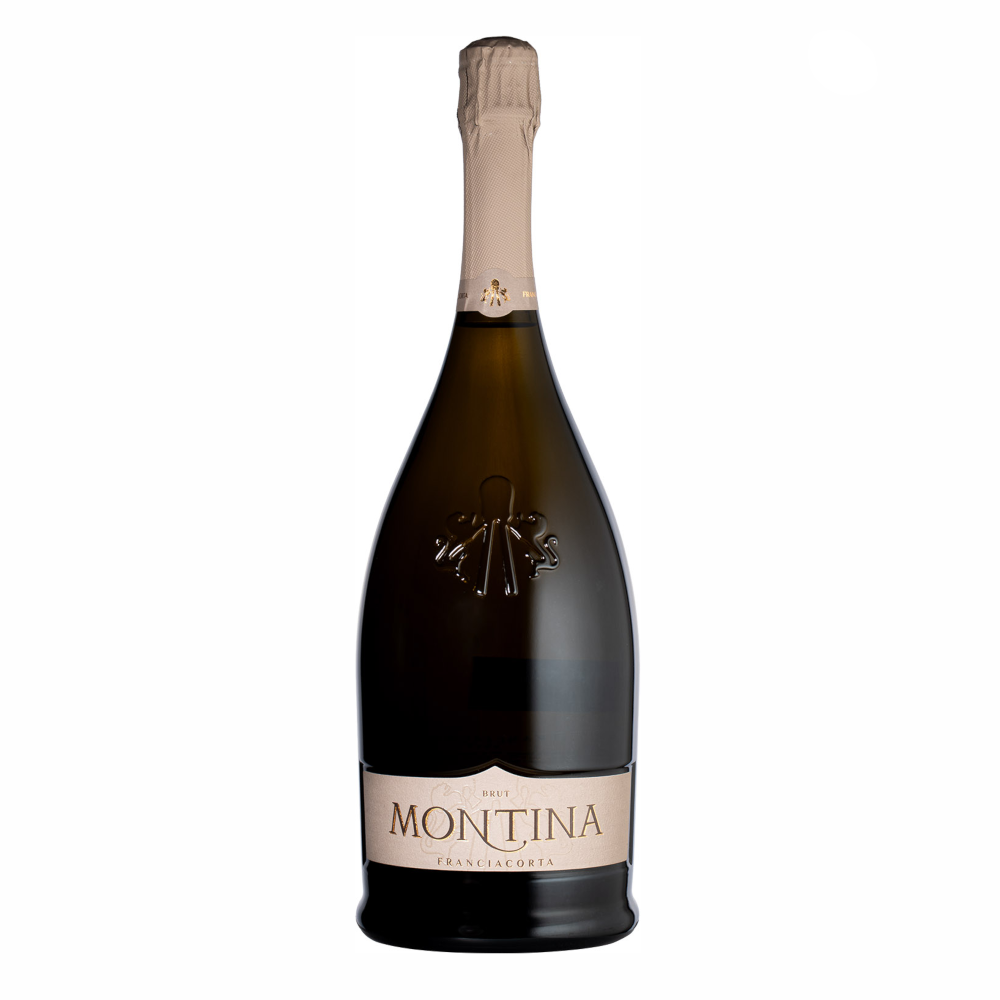 Wino La Montina Brut Franciacorta + kieliszek 12% czerwone wytrawne 750 ml skrzynka