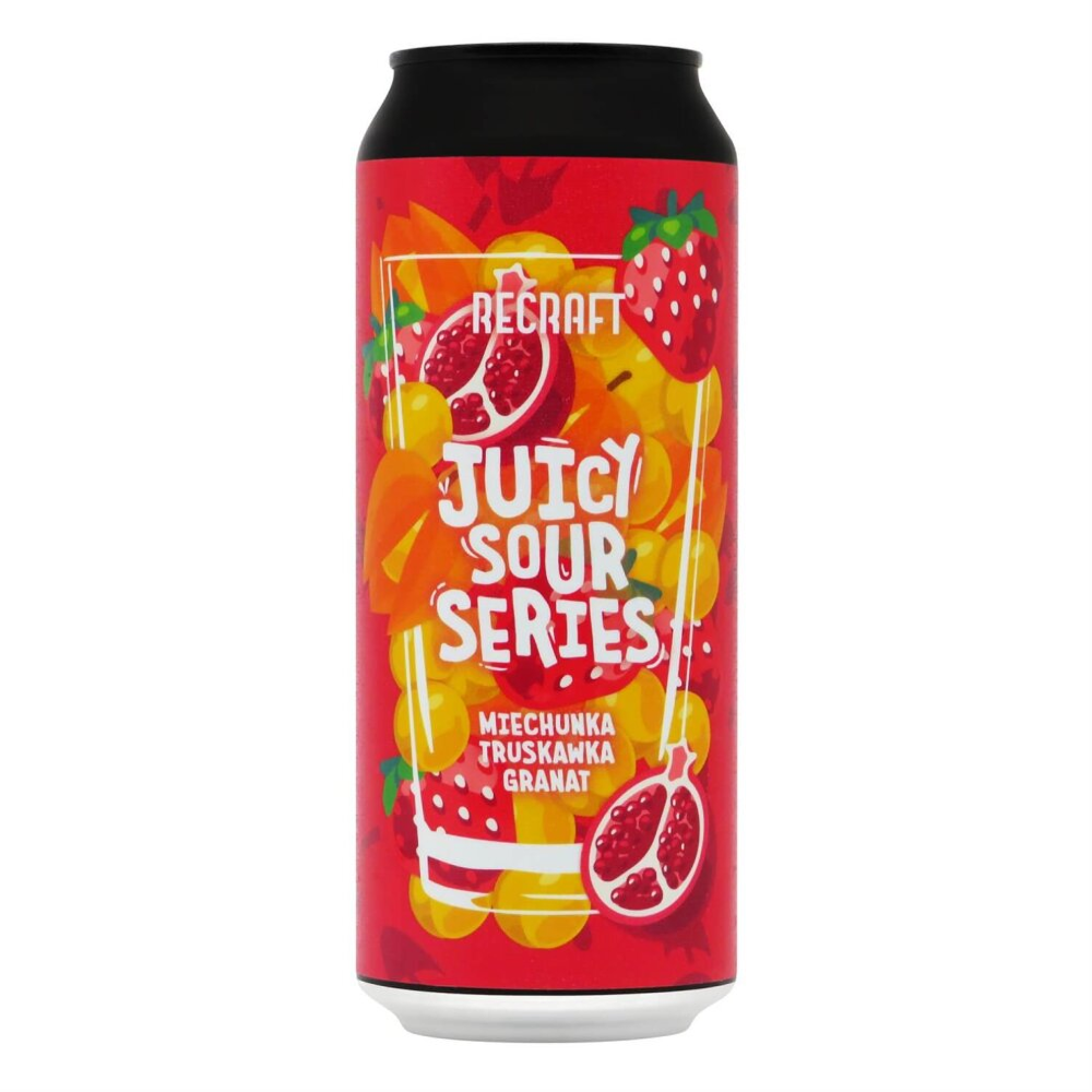 Piwo ReCraft Juicy Sour Series Miechunka, Truskawka, Granat - Juicy Sour Ale 500 ml puszka