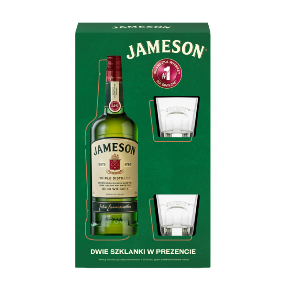 Whisky Jameson  40% 700 ml + 2 szklanki