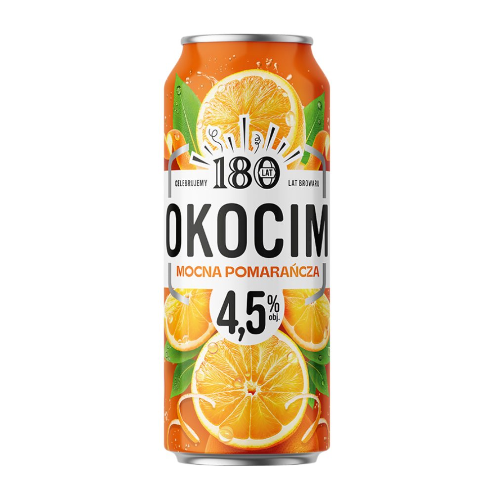 Piwo Okocim Mocna Pomarańcza 4,5% 500 ml puszka