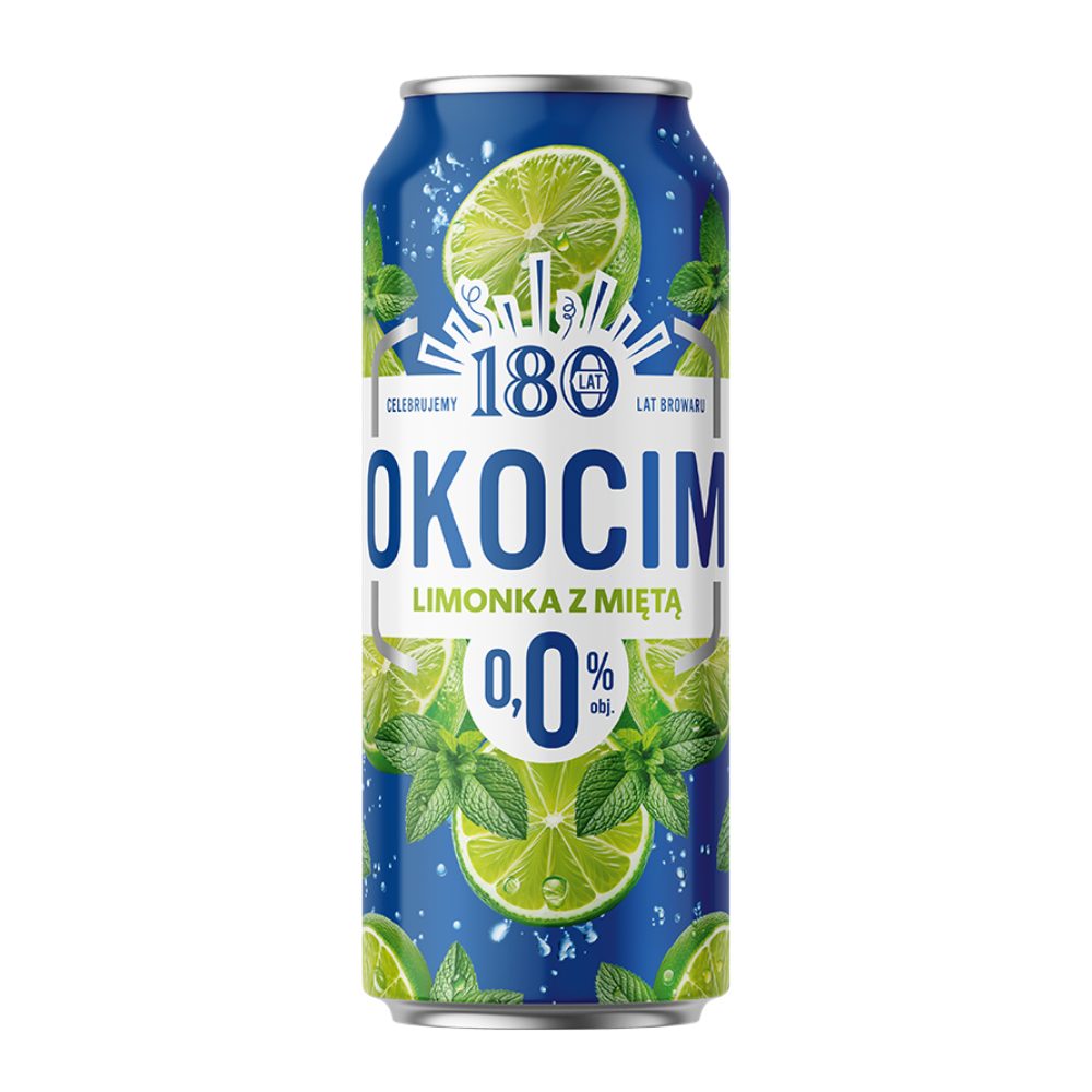 Piwo Okocim Limonka z Miętą 0% 500 ml puszka