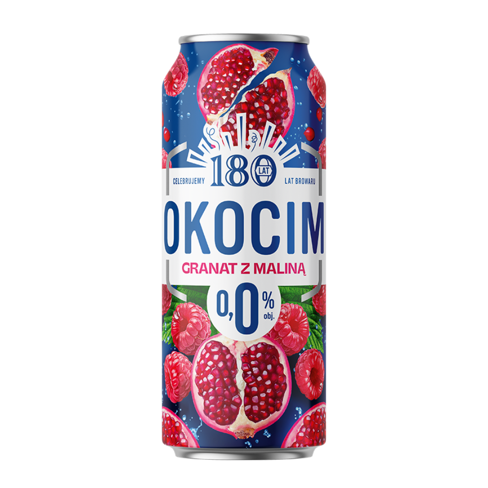 Piwo Okocim Granat z Maliną 0% 500 ml Puszka