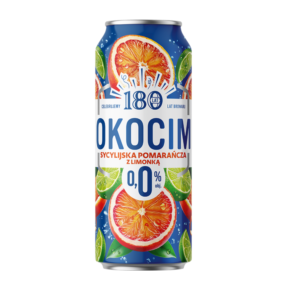 Piwo Okocim Sycylijska Pomarańcza z Limonką 0% 500 ml Puszka