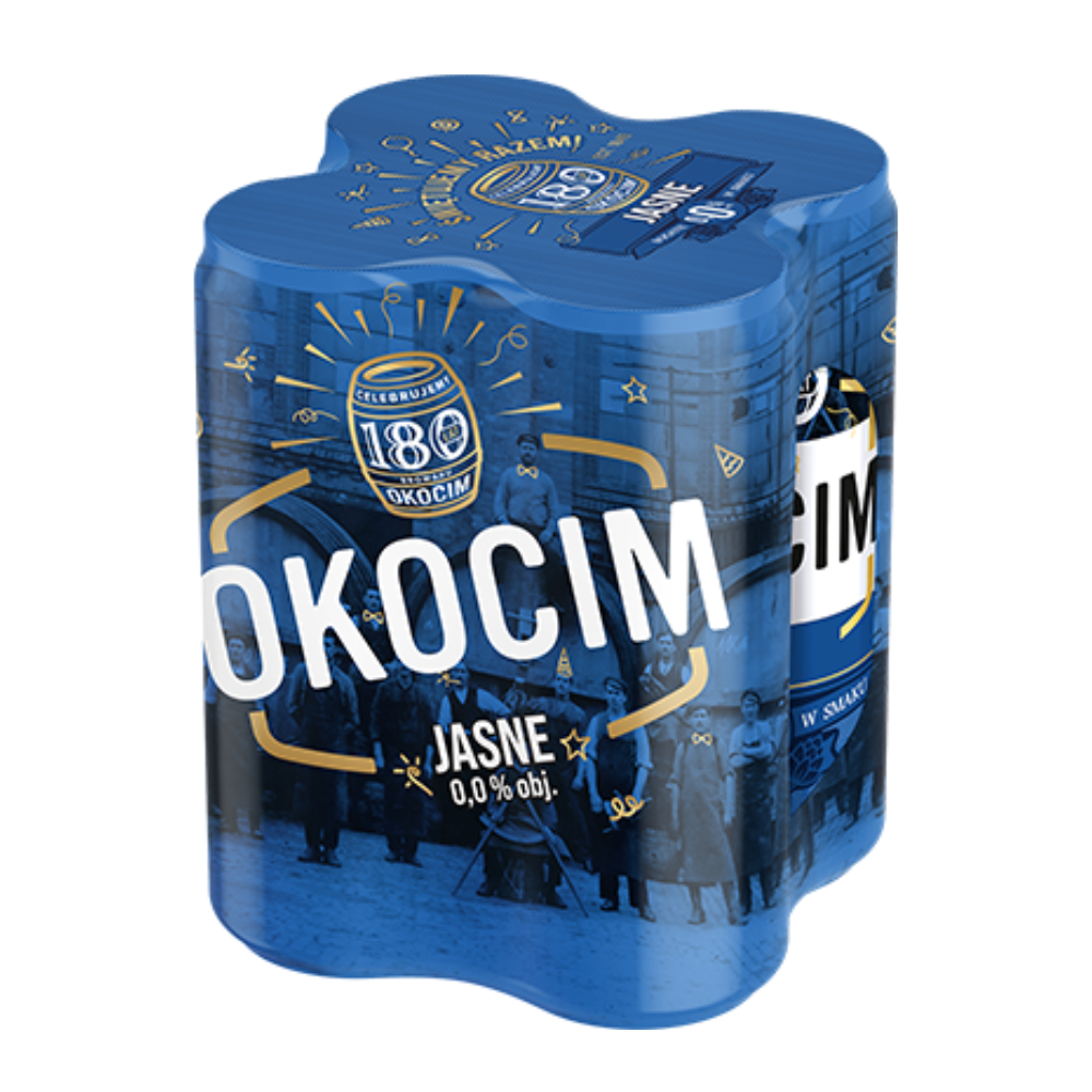 Piwo Okocim Jasne 0% 500 ml 4 pak Puszka