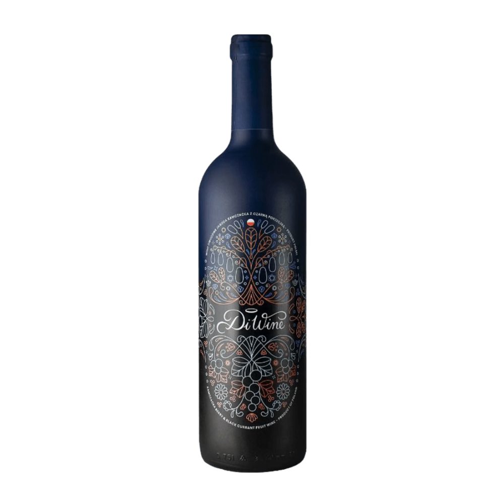 Wino DiWine z jagody kamczackiej i czarnej porzeczki 13% czerwone półwytrawne 750 ml