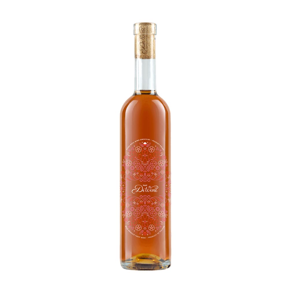 Wino DiWine z dzikiej róży 13% bursztynowe półwytrawne 500 ml