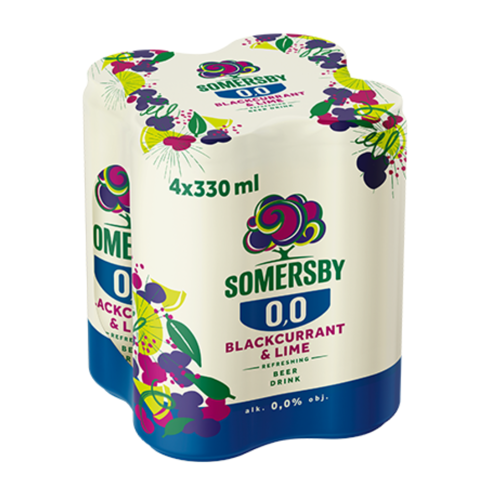 Piwo Somersby Blackcurrant & Lime 0,0% 330 ml 4-pak puszka