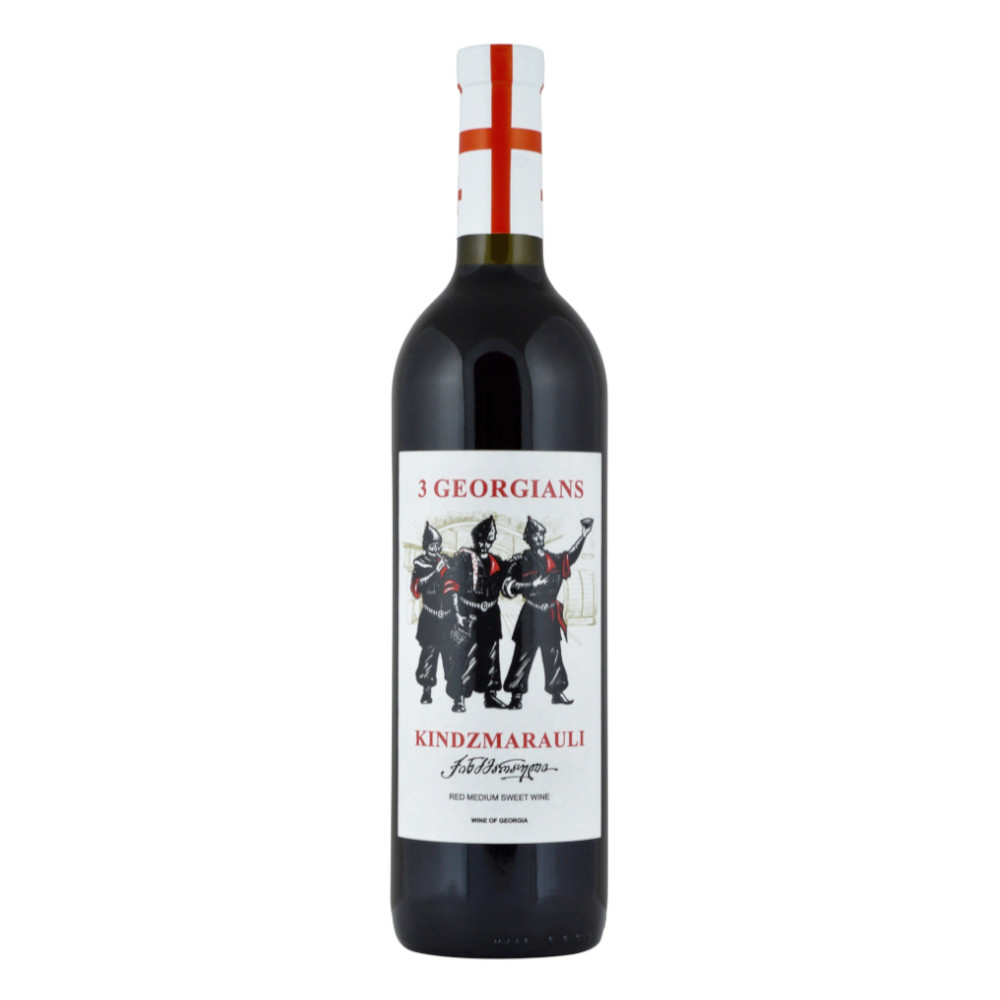 Wino 3 Georgians Kindzmarauli Medium Sweet 11,5% czerwone półsłodkie 750 ml