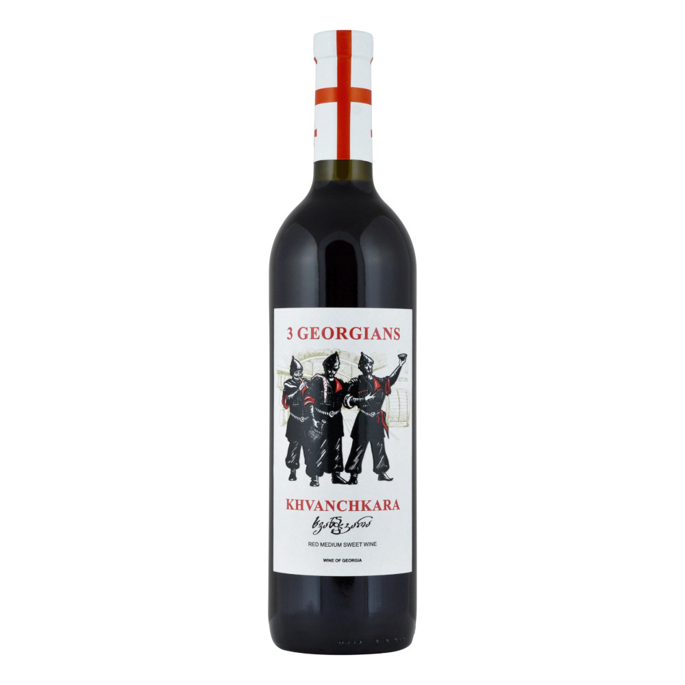 Wino 3 Georgians Khvanchkara Medium Sweet 11% czerwone półsłodkie 750 ml