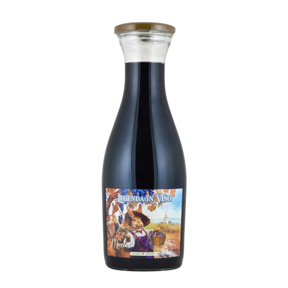 Wino Legenda in Vino Merlot Medium Sweet czerwone półsłodkie 1000 ml