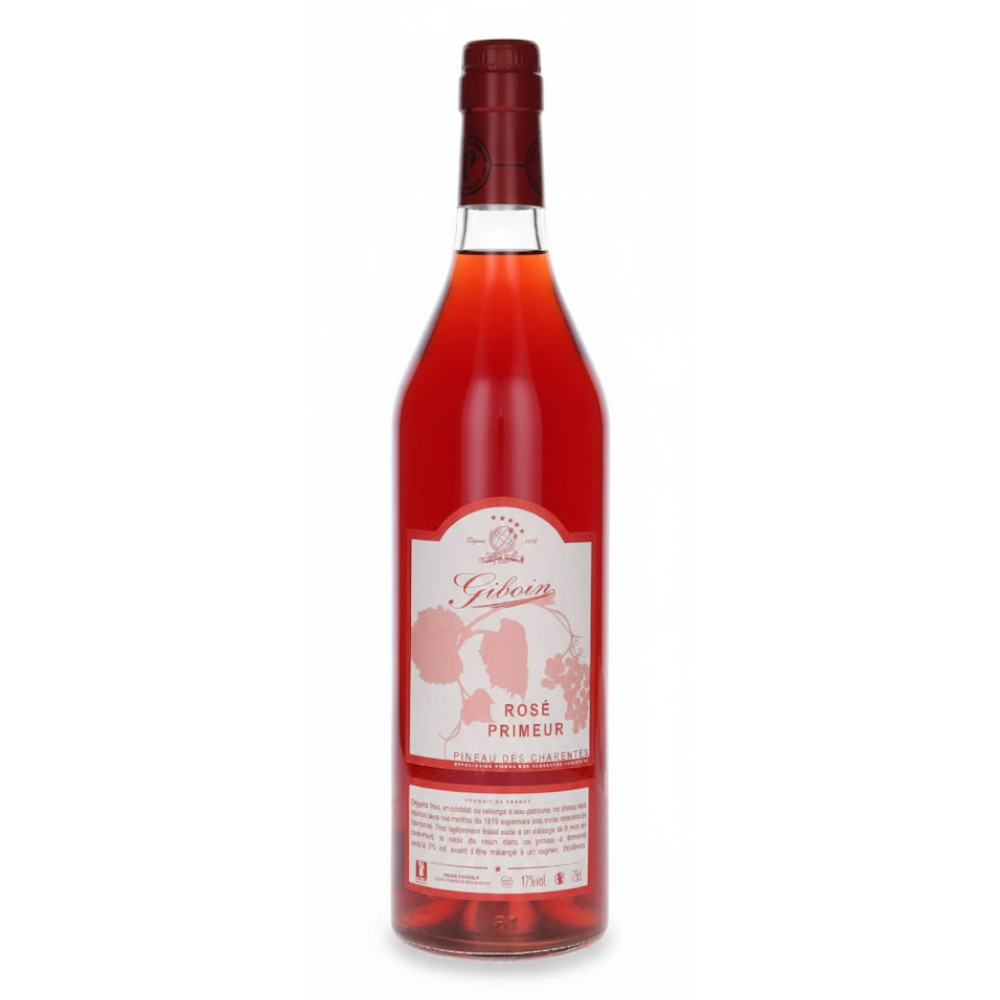 Wino wzmocnione Pineau des Charentes Rose Primeur Giboin 17% różowe słodkie 750 ml