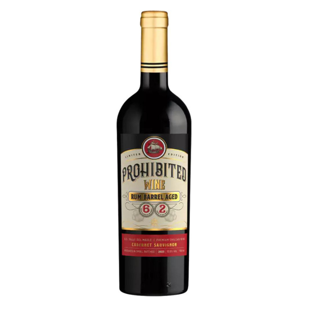 Wino Prohibited Wine Rum Barrel Aged 13,5% czerwone półwytrawne 750 ml