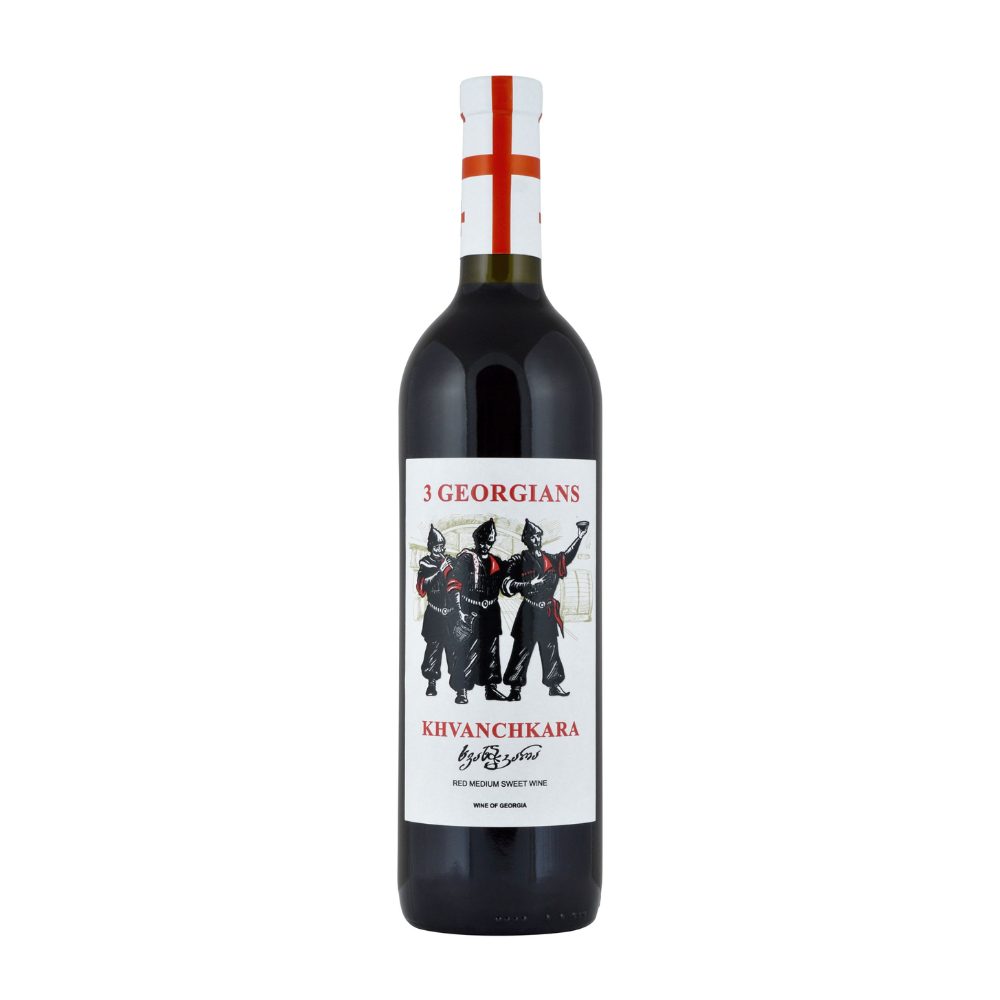 Wino 3 Georgians Khvanchkara Medium Sweet 11% czerwone półsłodkie 750 ml