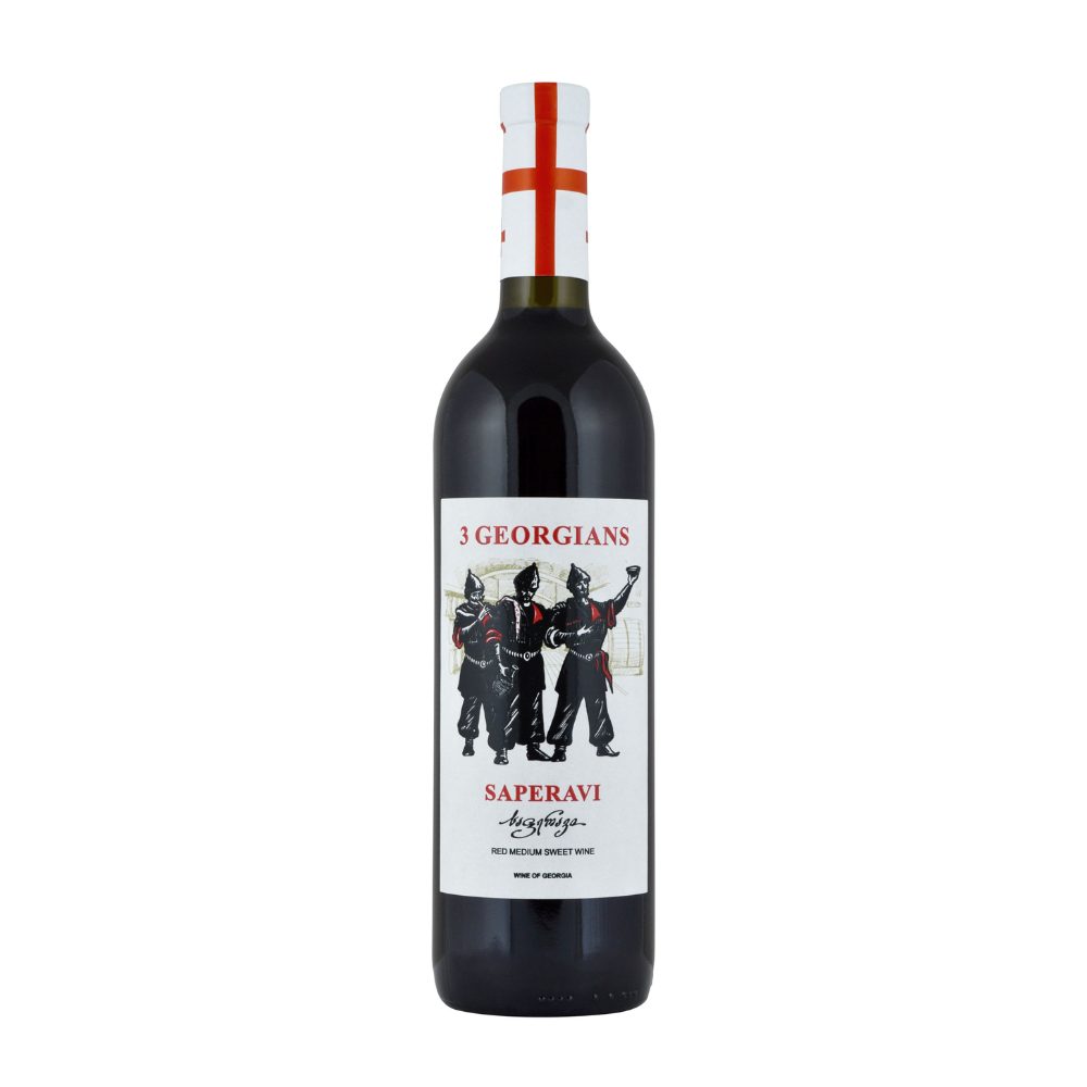 Wino 3 Georgians Saperavi Medium Sweet 11,5% czerwone półsłodkie 750 ml