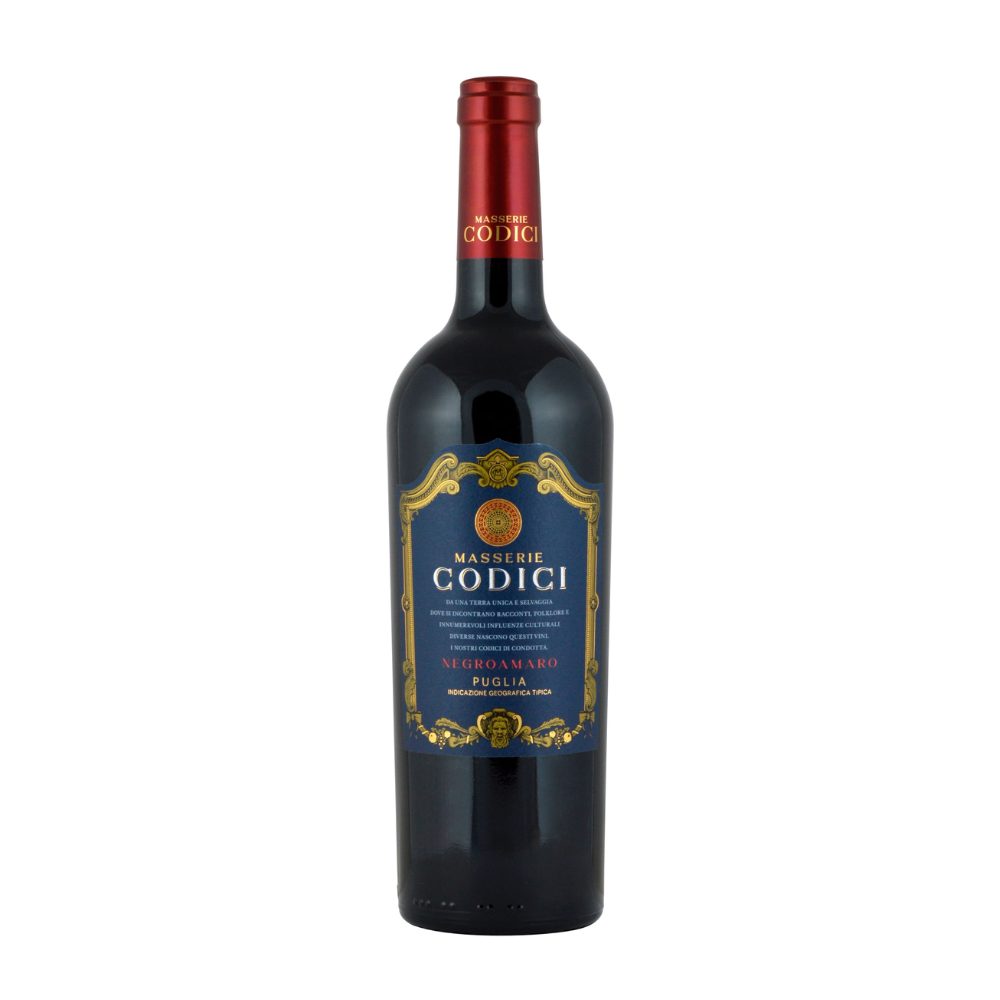 Wino Masserie Codici Negroamaro Puglia IGT 13% czerwone wytrawne 750 ml