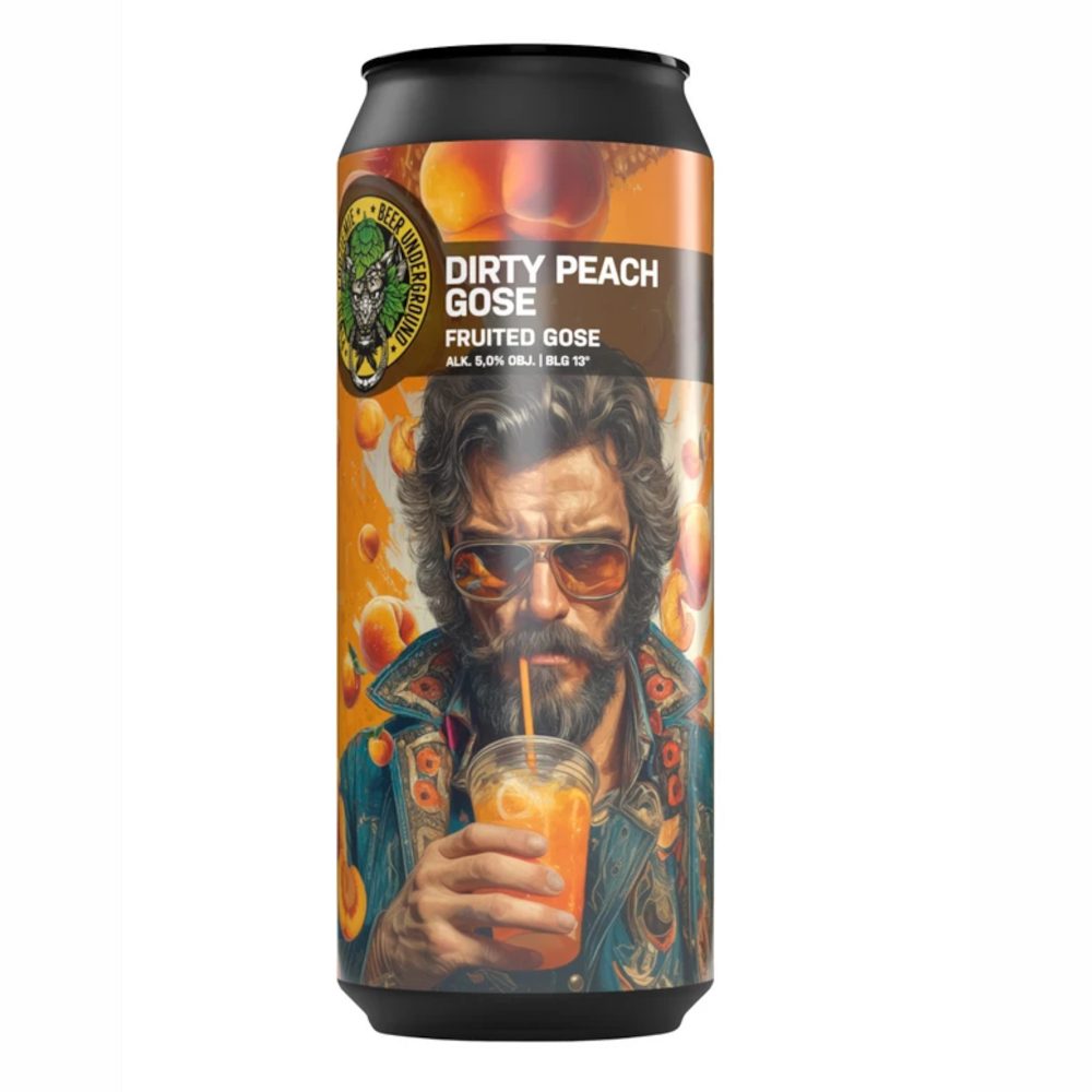 Piwo Piwne Podziemie Dirty Peach Fruited Gose 5% 500 ml puszka