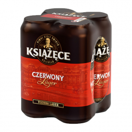 Piwo Książęce Czerwony Lager 4,9% 500 ml 4 - pak Puszka